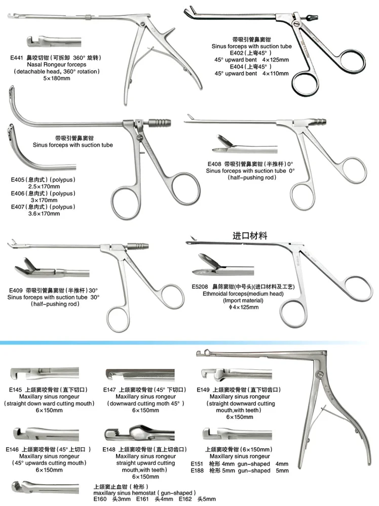 Nasal polypus forceps (down bent 90degree), Nose instruments