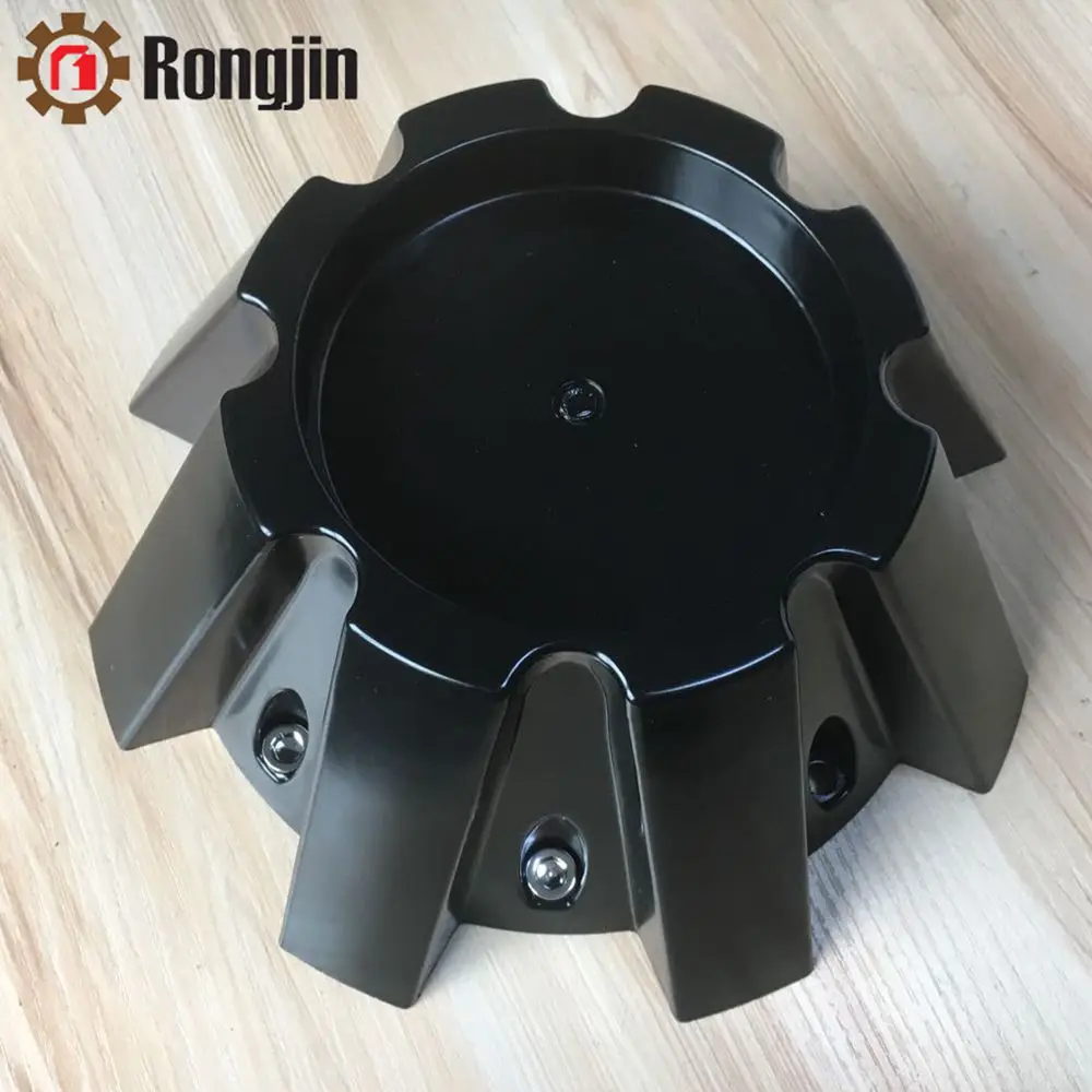 8lugs No Logo  flat black with chrome rivets  wheel center cap