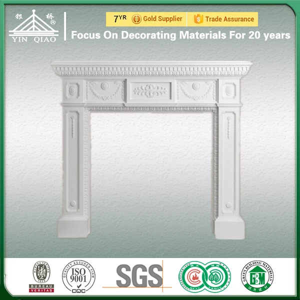 European Style Decorative Hand Carved Plaster Column Fireplace/Fireplace Mantel