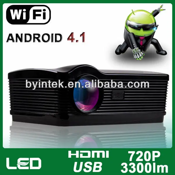 3000 люмен беспроводной 720p мультимедиа домашнего кинотеатра office учебный hd привело жк-видео цифровых 3d 1080p проектор