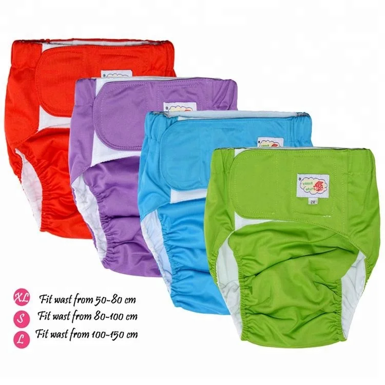 Waterproof and reusable adult cloth diaper pants suede cloth liner