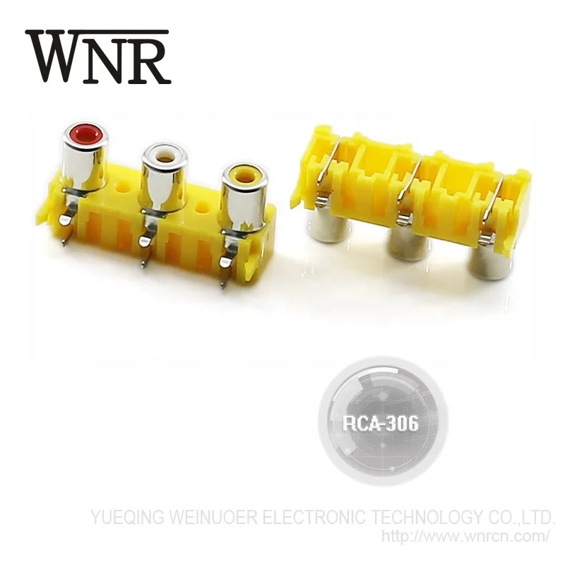 Cheap Factory Direct Sale WNRE 3 outlet rca connectors 6 pin RCA Jack for pcb mount