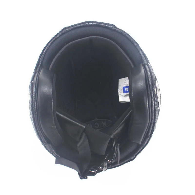 High quality PU leather casco moto retro with goggles