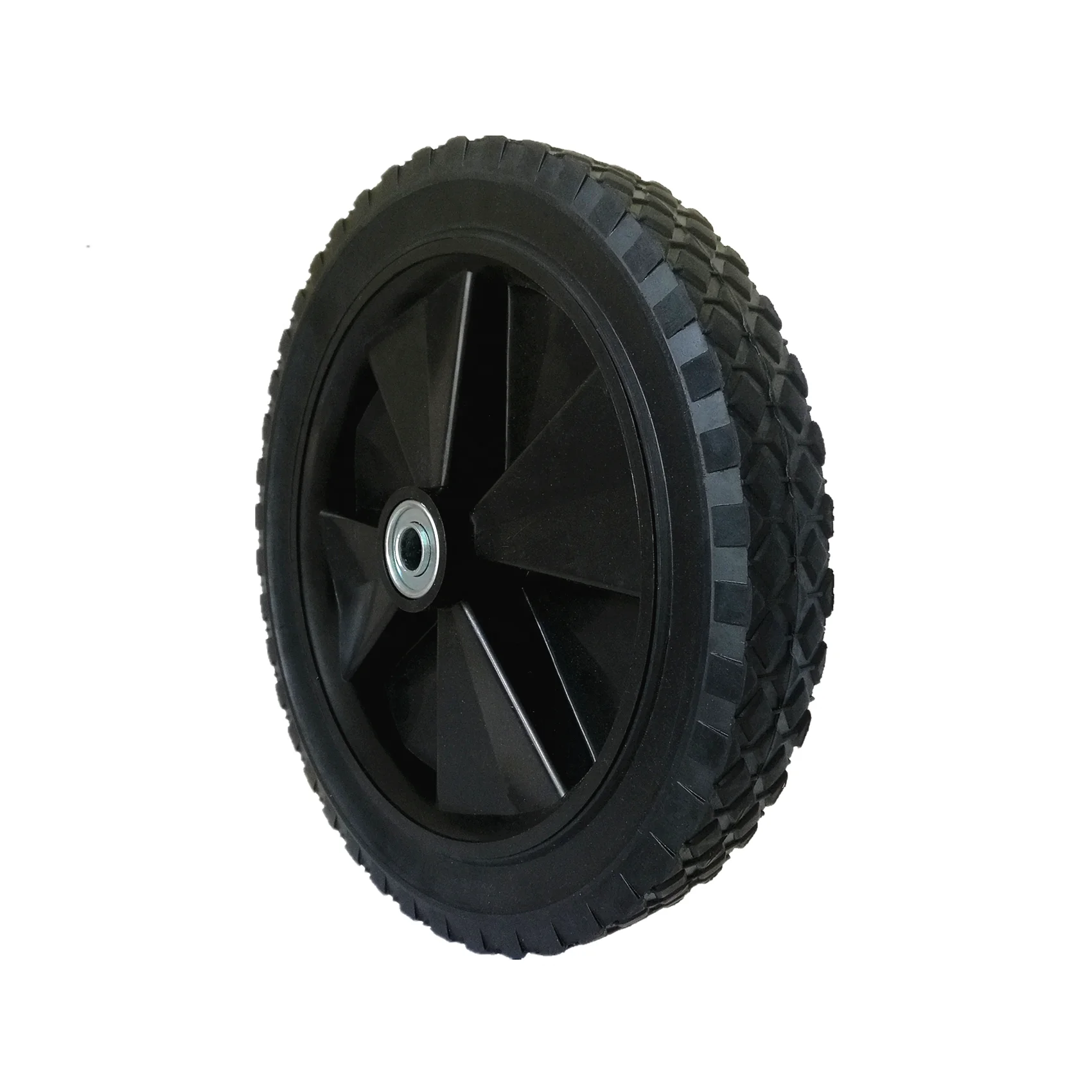 12 inch wheels solid plastic rubber tire for lawn mower generator wheel, lawn spreader