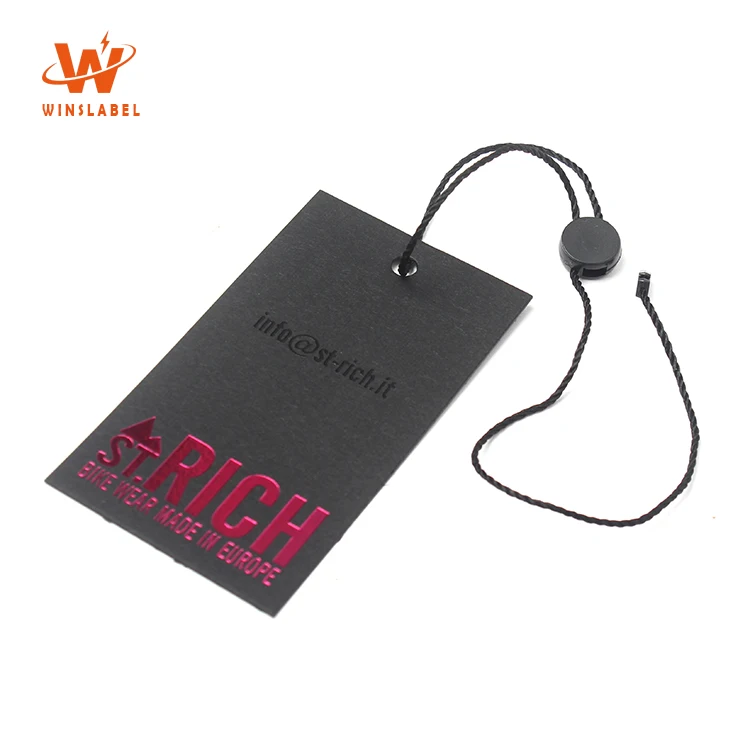 Rose Gold Foil Printing Cardboard Hang Tags Custom Luxury Paper uv Hangtags for Clothing