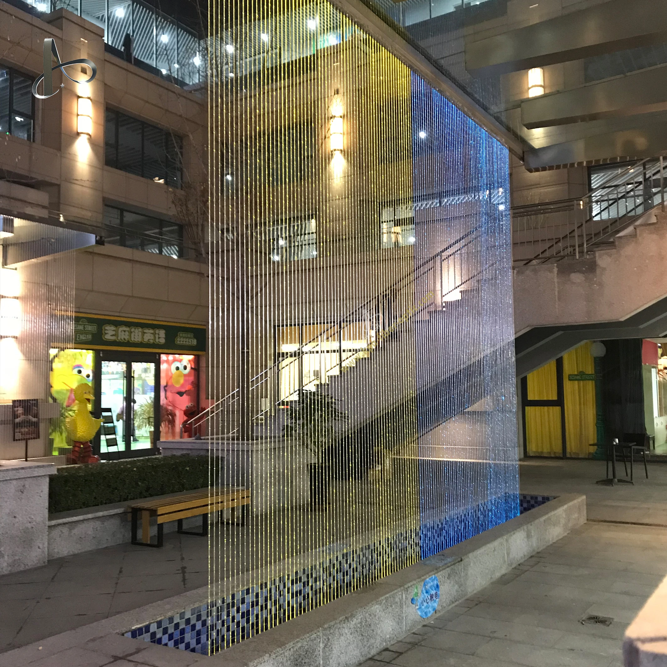 2018 High Brightness Optical Fiber Light Curtain With Waterfall Effect