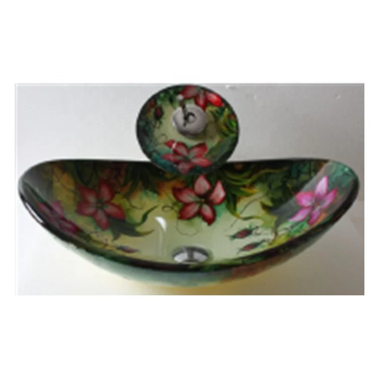 Tempered Glass Bowl  Bathroom Vanity Wash Basin Sink