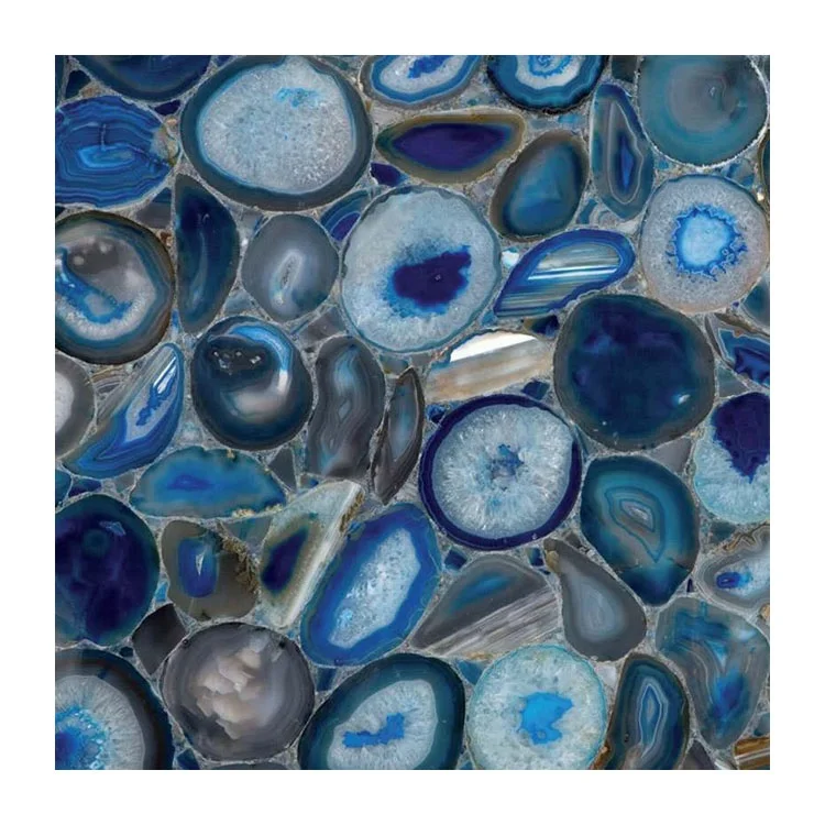 Luxury decoration onix agate stone ceiling slab panels onyx marble blue