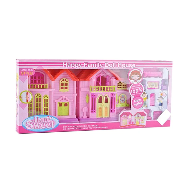 Educational toys kids plastic toy doll house pretend toy villa