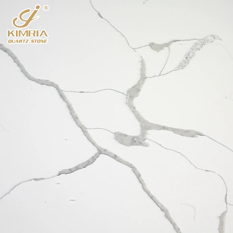 Custom design anti-scratch kitchen worktops white quartz stone slab countertop island top dining table