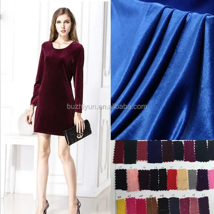 HIgh quality polyester spandex bright korean velvet fabric for women dress shoe