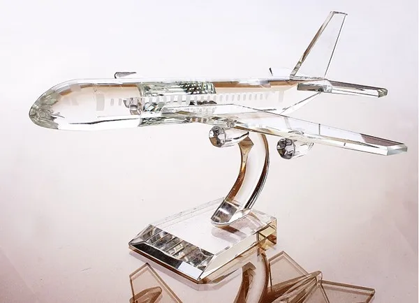 Cheap glass crystal 3d passenger airplanes models