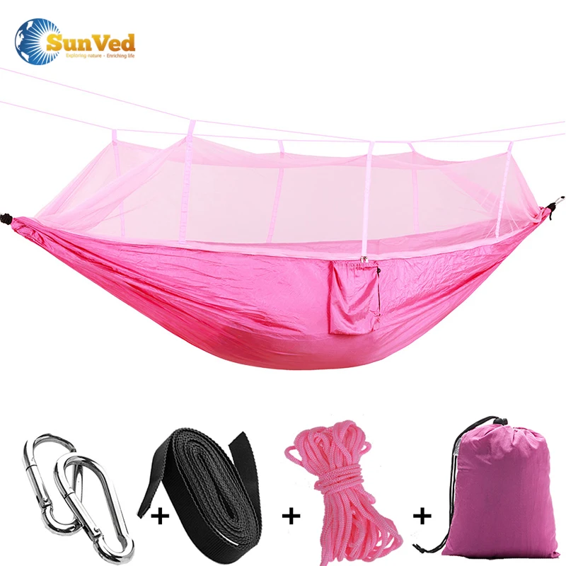 New Double Camping Indoor Travel Hammock With Mosquito Net