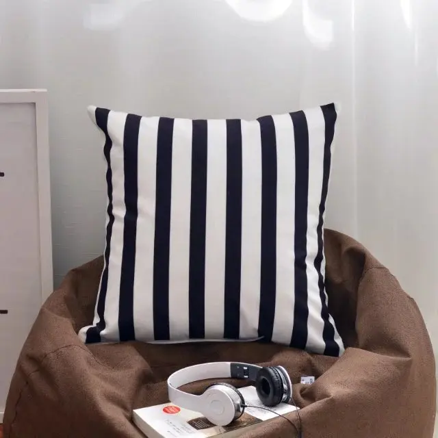 
cotton Black and White Sofa Square Chair Embroidered cushion cover home decorative, pillow for Bedroom or Outdoor 