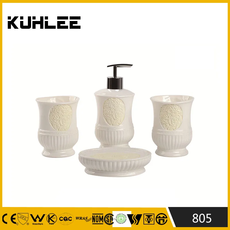 
Hot sale white bathroom accessories colorful ceramic set 