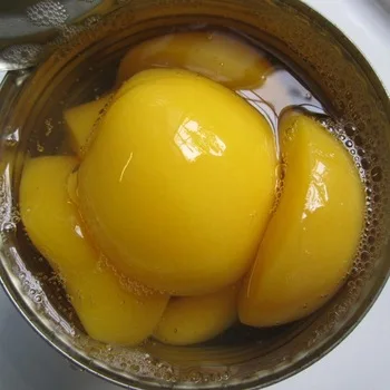 Консервированные фрукты (желтый персик в баночках)