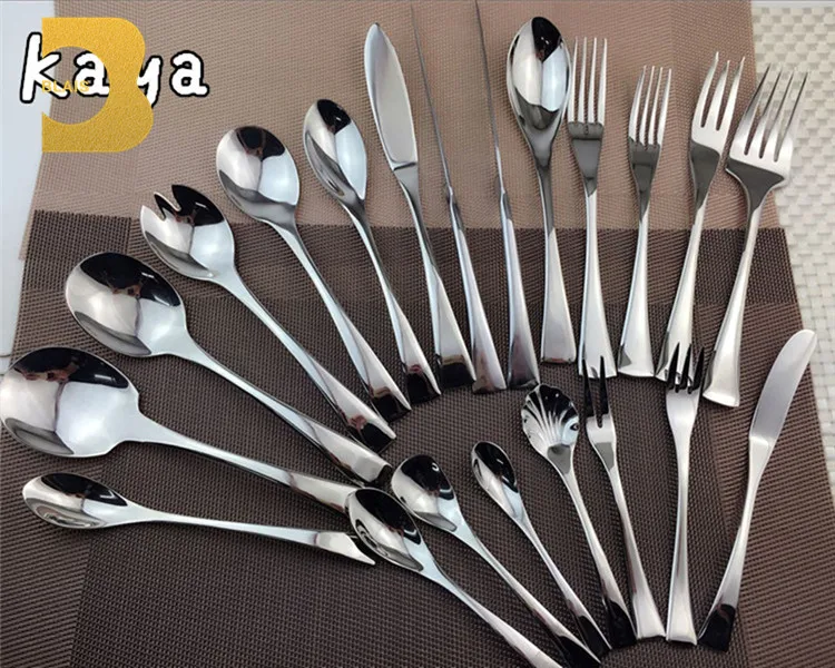 Wedding restaurant royal gold plated flatware set, elegant luxury 72pcs 18/10 stainless steel rose gold cutlery set