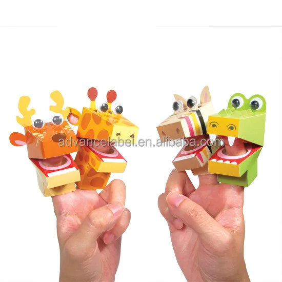 Wholesale Price Custom Design Paper Finger Puppet making kit Safari Educational Toys DIY art craft Role Play