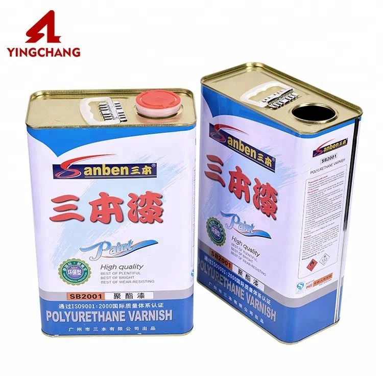 
1L oil paint rectangular metal tin can with metal lid 