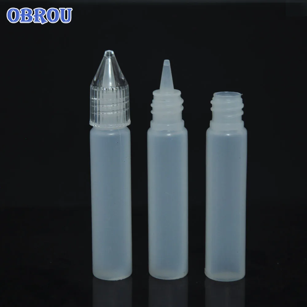 Top quality in stock 10ml 15ml 30ml plastic liquid bottle pe pen shape dropper bottles