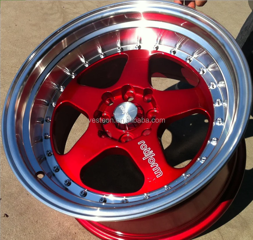 
Big alloy Dish lip Red Beautiful Car Wheel with Nice Rivets 