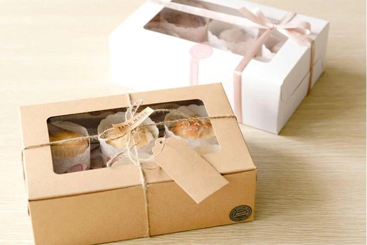 
Wholesale Small cake box 12 Hole Paper Cupcake Boxes with PVC window 