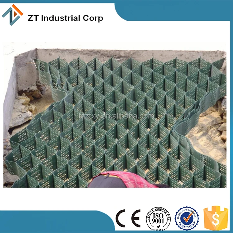 
Стандартный черный пластиковый дорожный укладчик высотой 150 мм ASTM, стабилизатор гравия geocell 