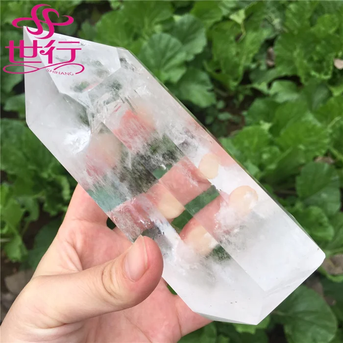 Wholesale natural clear white crystal pillar wands points single terminal white crystal pillar wands points for