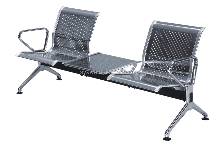 Good Design Stainless Steel Chair with Middle Arm Waiting Chairs for Barber Shop (YA-52)