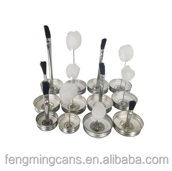 
4oz Metal Glue Empty Screw Top Tin Cans With Brush for PVC Glue Packaing 