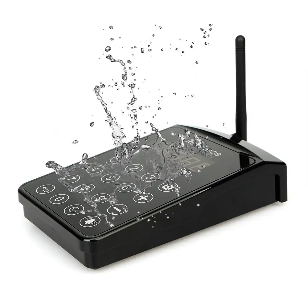 Long Range IP54 waterproof FM technology Wireless coaster paging queue management system for Restaurant Clinic Church Cafe Shop