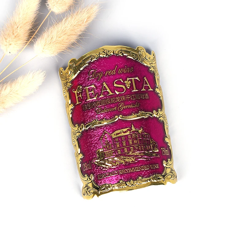 Bulk Buying Self Adhesive Metal Red Wine Pewter Tin Labels Sticker Etiqueta de peltre Etichetta in peltro