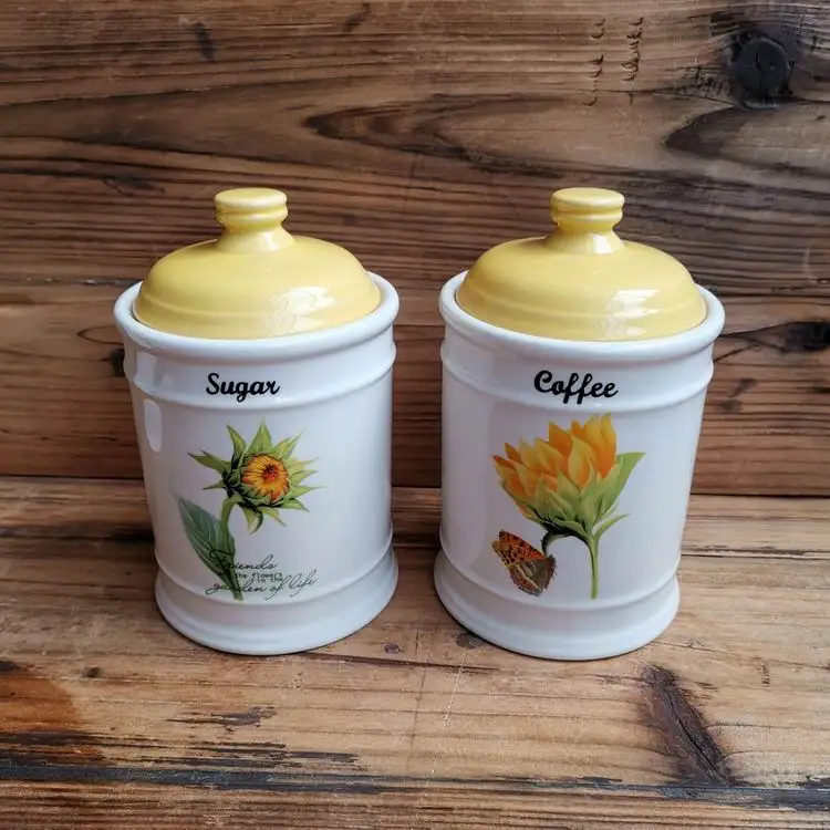 Top grade ceramic sealed jars containers kitchen storage food  jar tea coffee  sugar canister Set