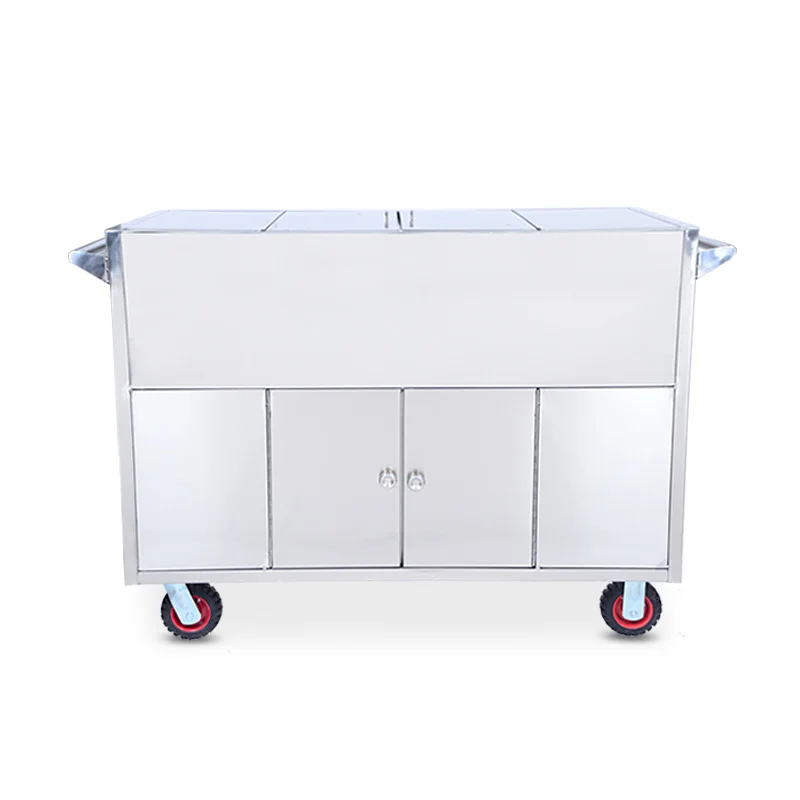 Медицинская корзина для сервировки пищевых продуктов из нержавеющей стали с роликами