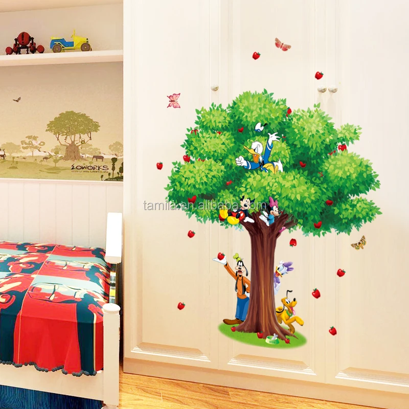 New Fashion Kids Room Mickey Mouse Donald Duck Wall Vinly Decal Decor Sticker Removable Super for Nursery