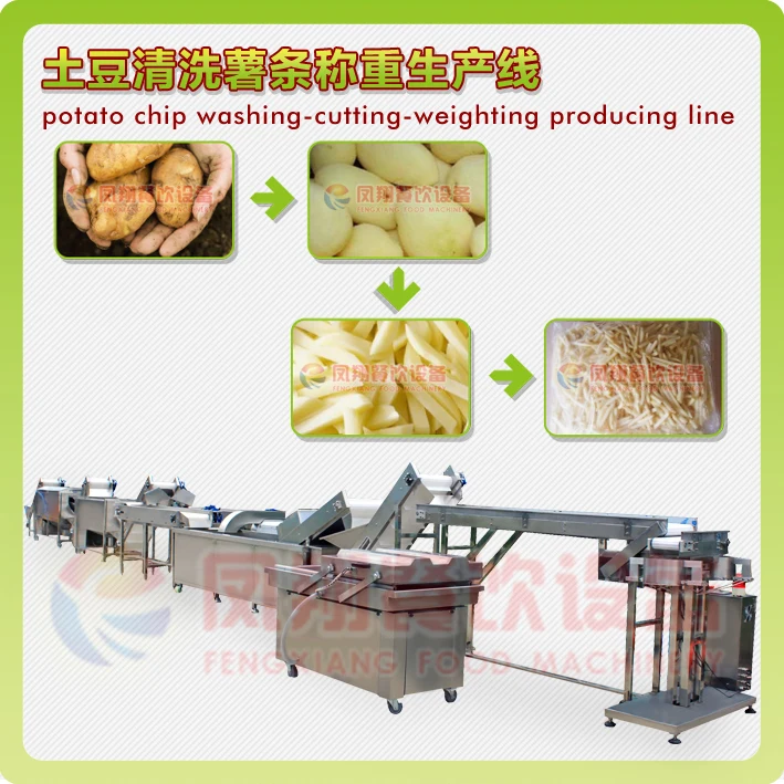 Potato Chip Washing Cutting and Weighing Production Line from China/ French Fries Production Line