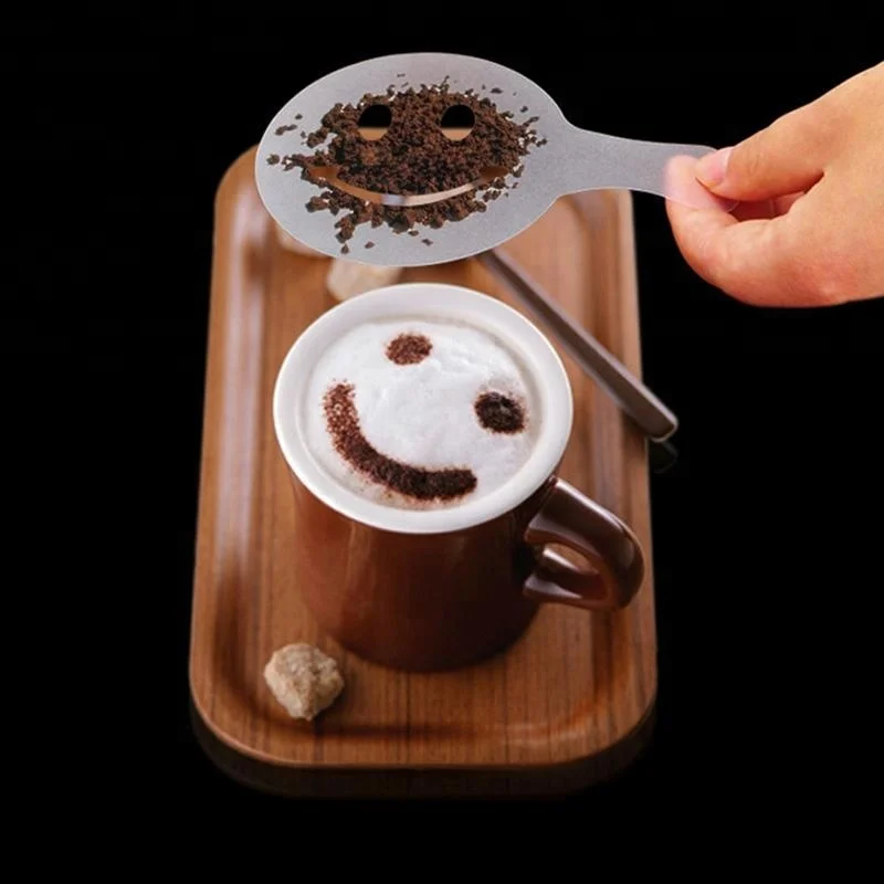 Set of 16pcs Cappuccino Coffee Foam Latte Art Stencils Barista Decorating Stencils Mold