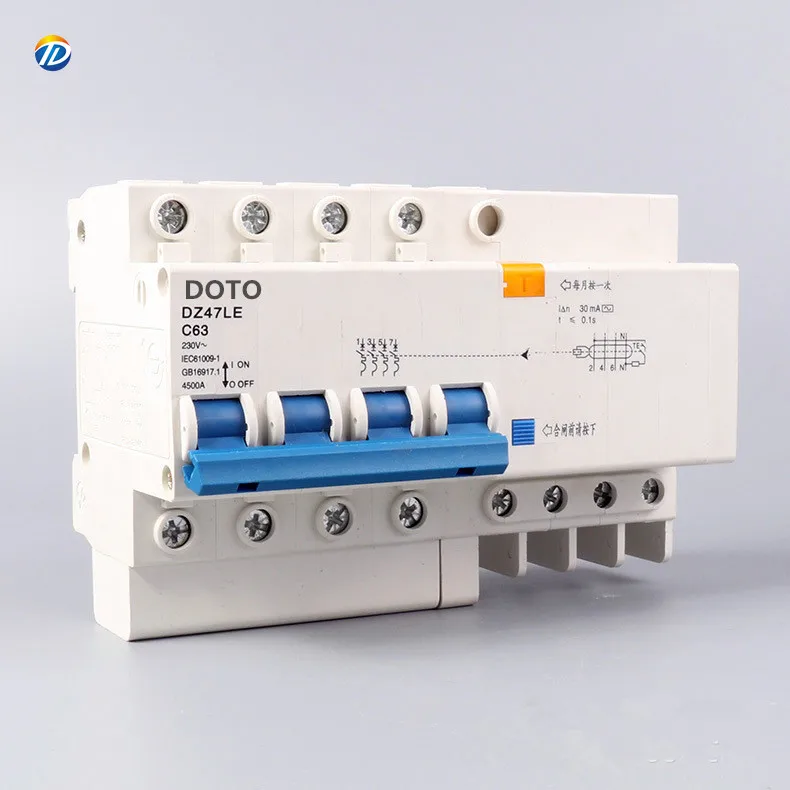 DOTO 1P 6A 10A 16A 20A 32A 40A 63A Earth Leakage Circuit Breaker Rccb/elcb/rcd RCBO
