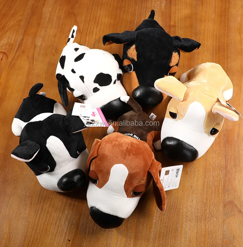 free sample big head plush dog stuffed big head dog animated stuffed dogs