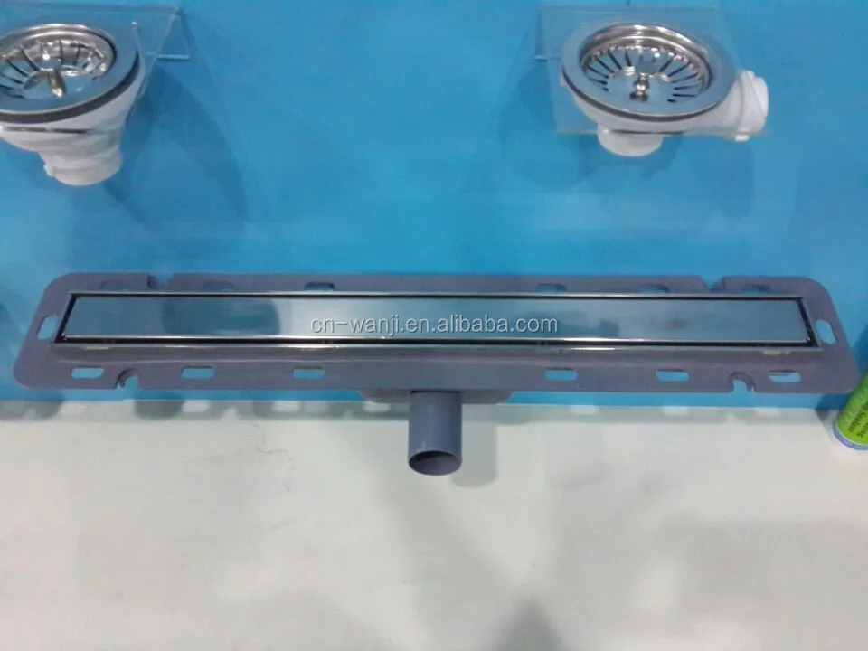 
Linear Shower Floor Drain With Tile Insert Grate - Made Of SUS304 Stainless Steel 