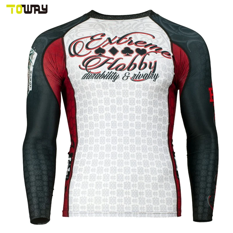 custom long sleeve men surfing rash guard manufacturer