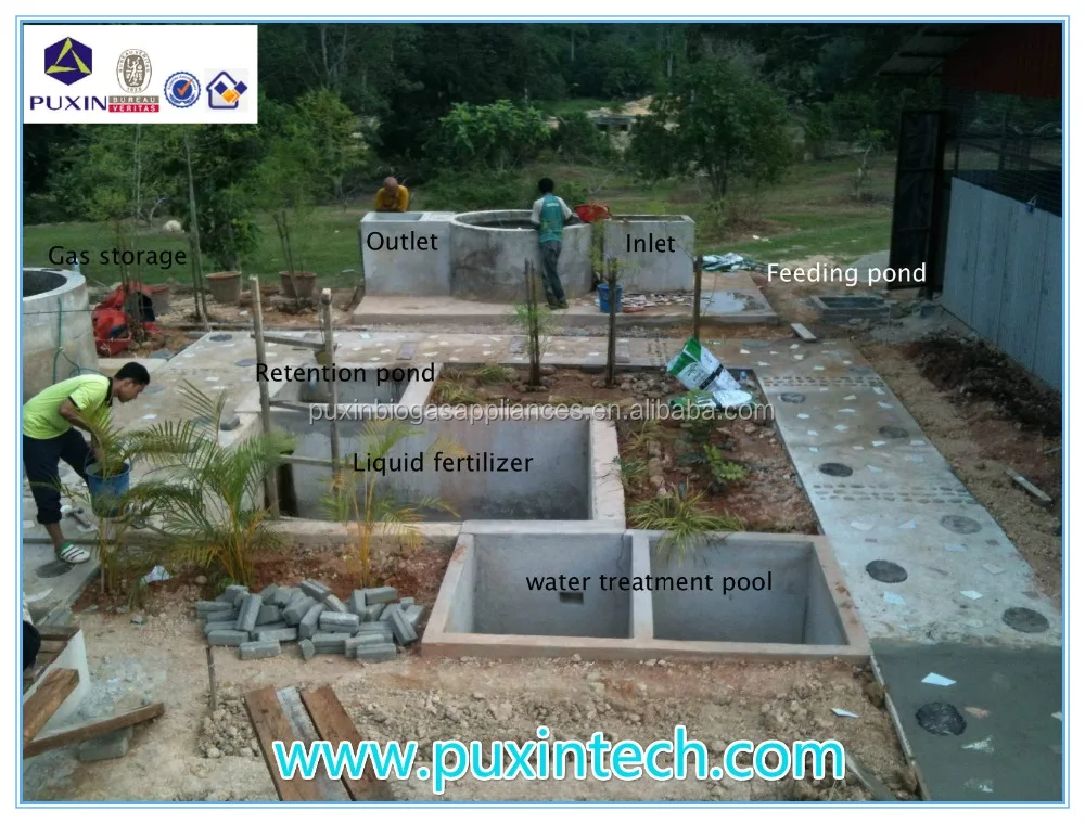 Китайская небольшая Биогазовая установка Puxin для небольших ферм для производства электроэнергии