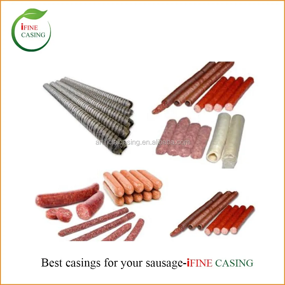 Artificial casing Fibrous sausage casings can be smoked, cooked,BBQ casing