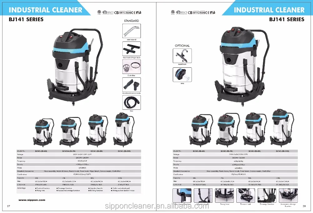 3000W Custom Carpet Cleaning Machines Wet and Dry Steam Vacuum Cleaner with Motor Electric Living Room Cleaner Machine with Bag