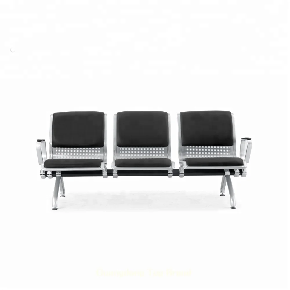 Popular public barber aluminum waiting chairs with PU seating