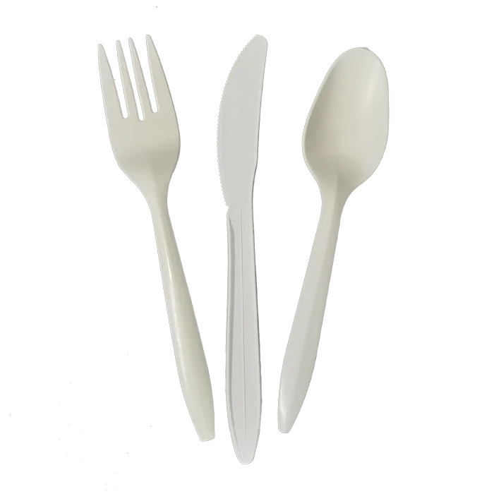 eco friendly disposable cornstarch cutlery set