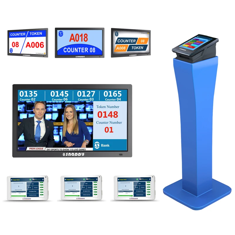 
Настольная система очереди для киоска Android, настраиваемый 80 мм Термопринтер для управления очереди, CE ROHS, многоязычный 