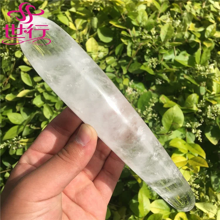 Bulk Natural Clear Quartz Crystal Dildo Yoni Healing Crystal Massage Wand For Women