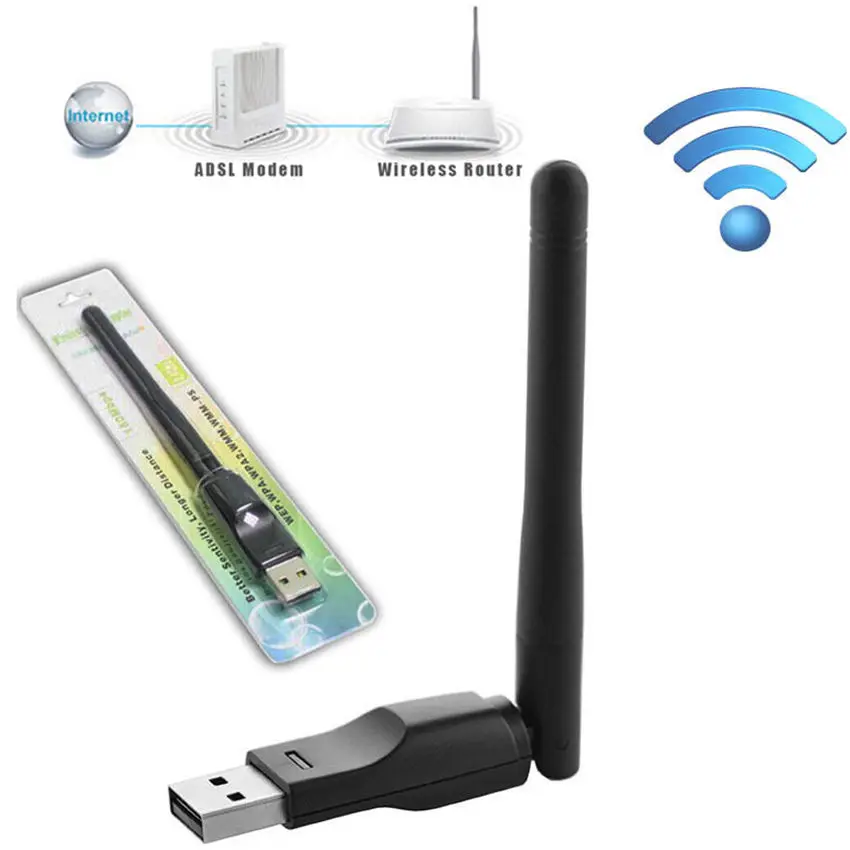 wireless adapter usb wifi dongle 150Mbps 2DBI Antenna Wireless dongle USB receiver network card
