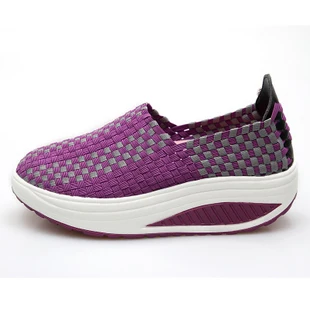 Latest womens colorful woven weave swing shoes